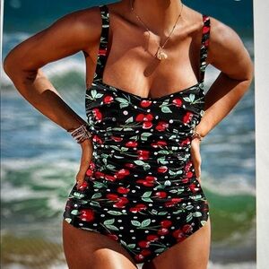 Cherry Print One Piece Swimsuit (XL/16-18)